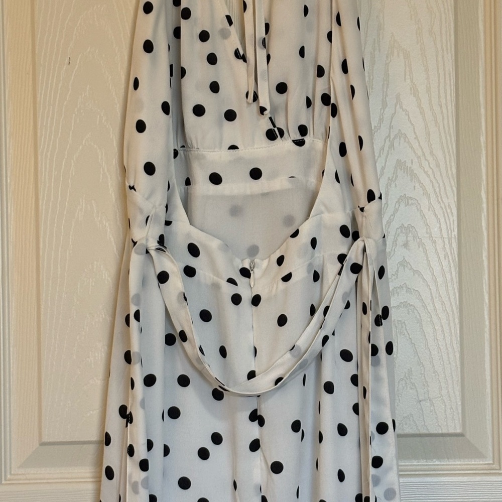 VICI Polka Dot Dress – white maxi dress wedding Payce Halter Kentucky Derby - Picture 6 of 10